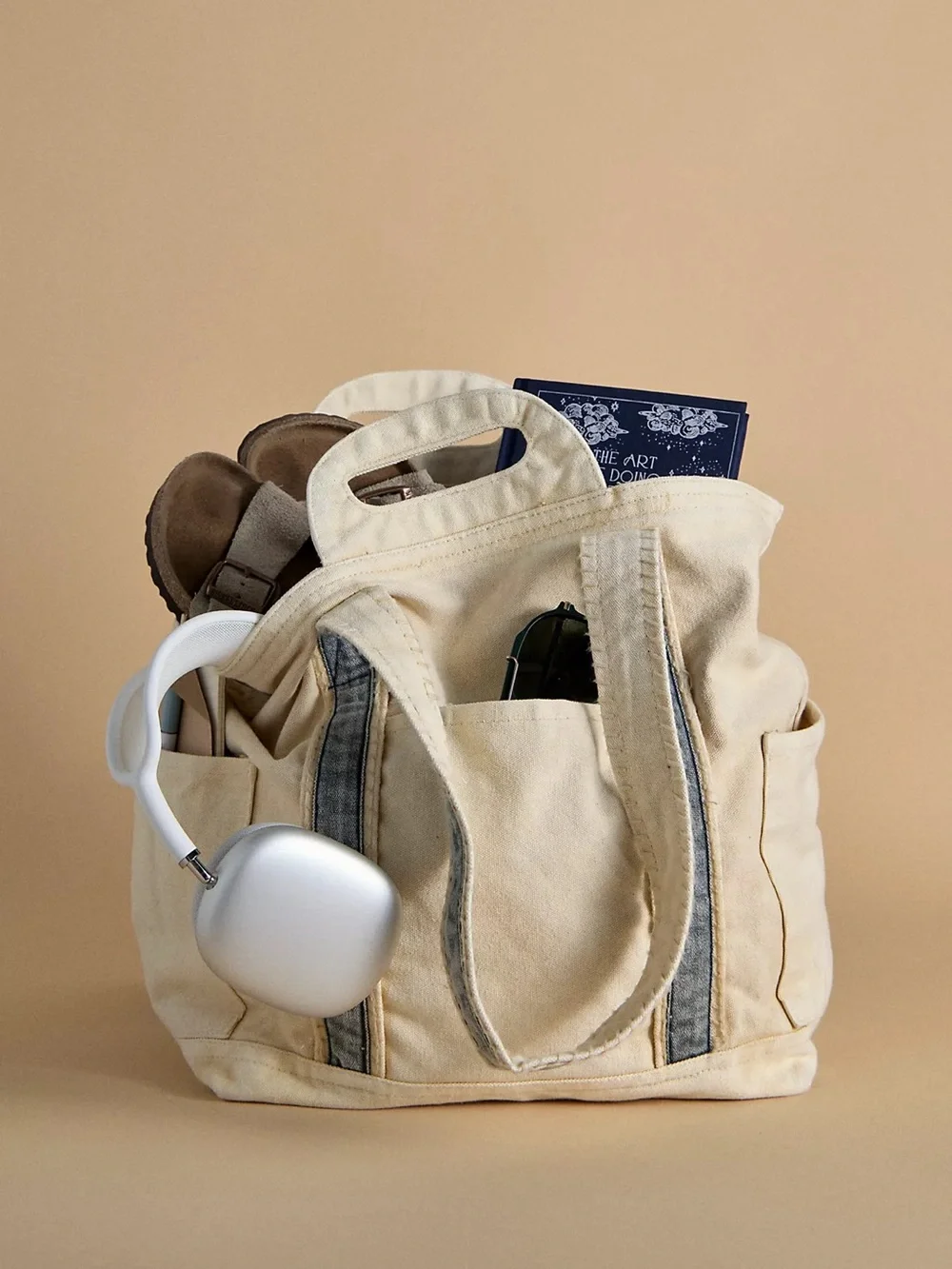 Free People Cordes Canvas Tote Bag Natural
